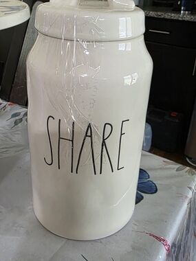 Rae Dunn Cream Ceramic Canister - "SHARE"